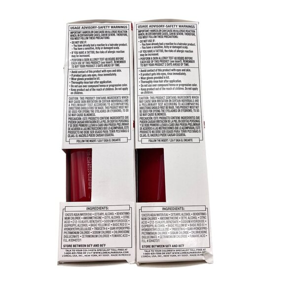 L'Oreal Colo Rista semi permanent hair color BrightRed375 lot of 2 red - Picture 2 of 6